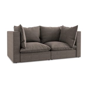 LaMiaSofa Tweezits modulaire bank Ravenna – bouclé – chocolade – 180×9