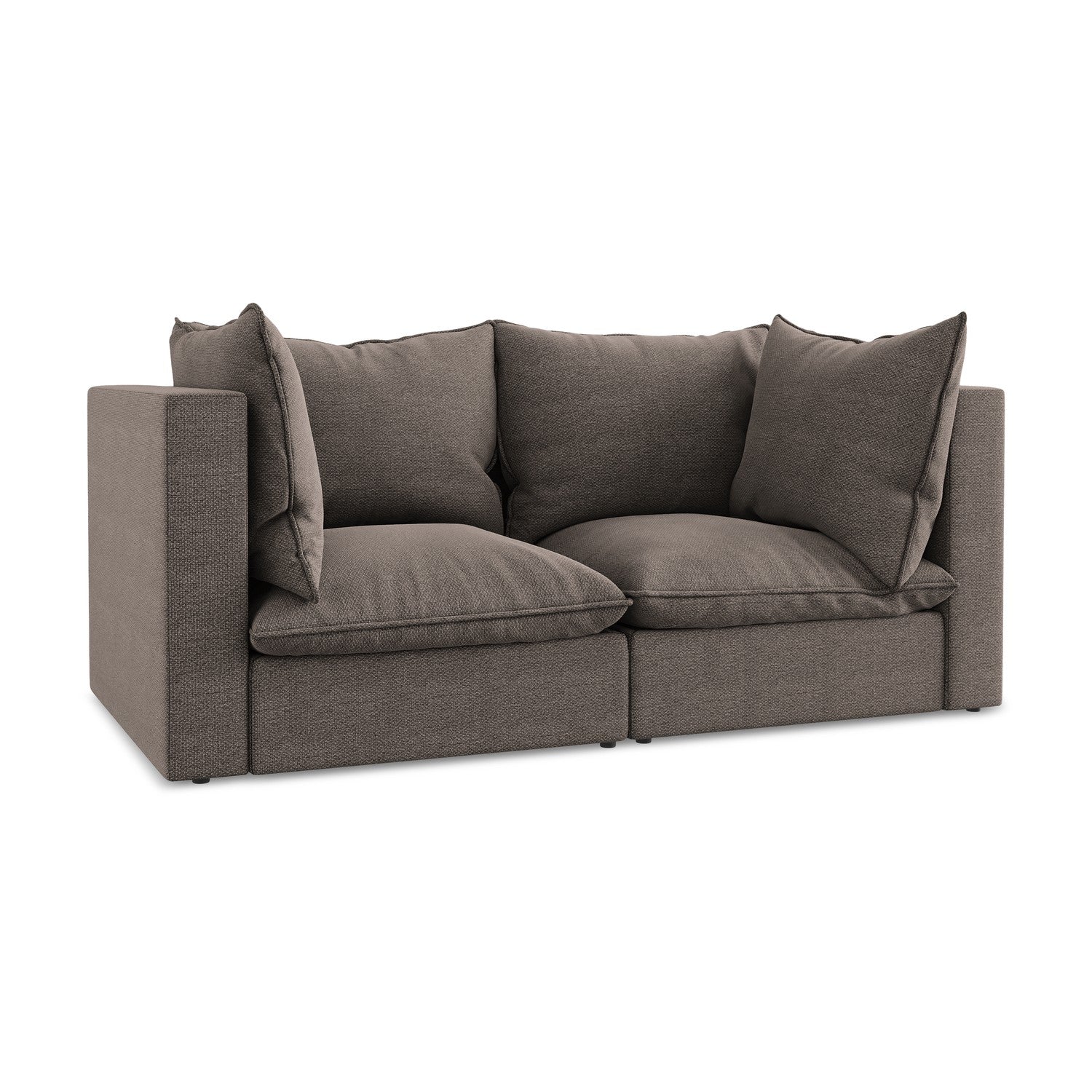 LaMiaSofa Tweezits modulaire bank Ravenna - bouclé - chocolade - 180x9