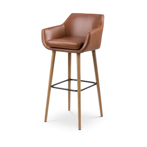 Lisomme Axel barkruk kunstleer cognac – 79 cm Lisomme Axel barkruk kunstleer cognac – 79 cm
