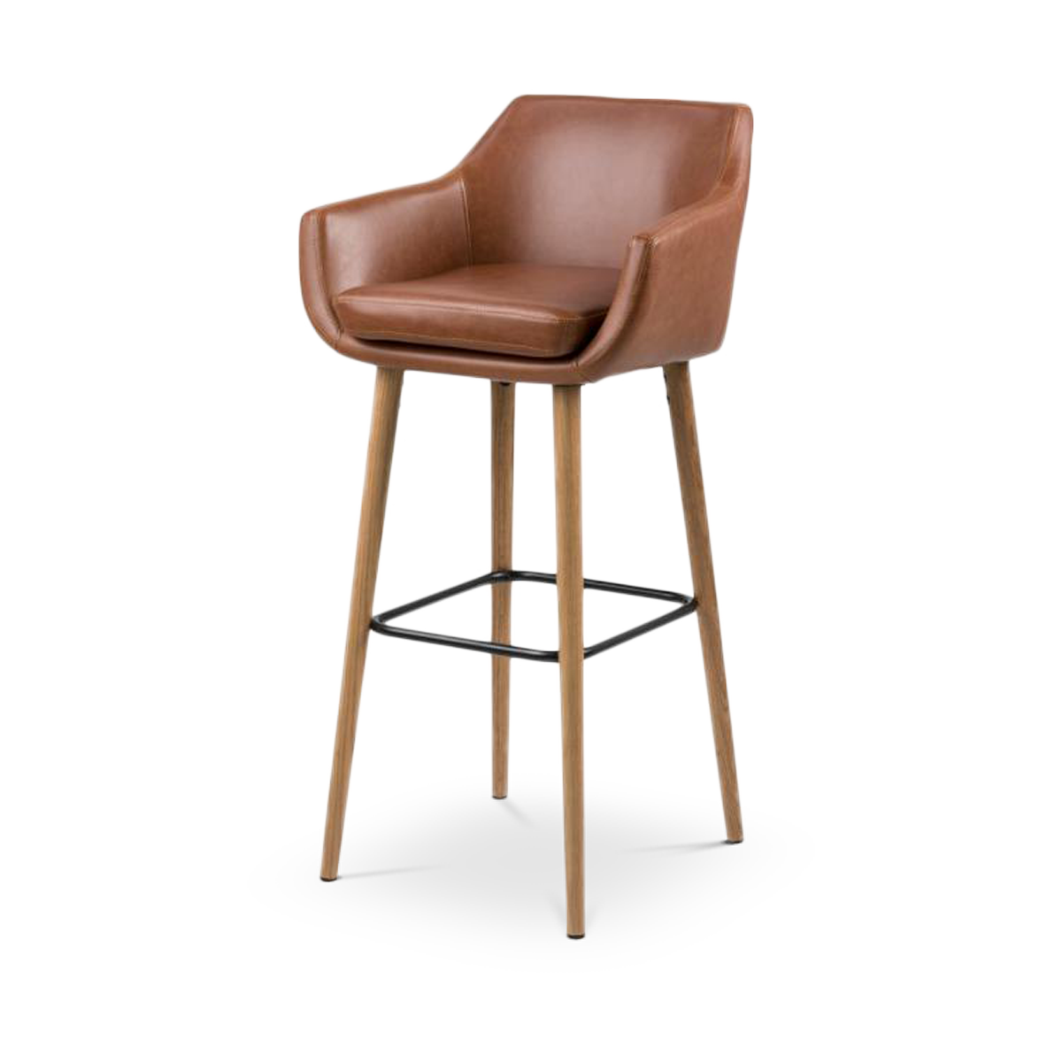 Lisomme Axel barkruk kunstleer cognac - 79 cm