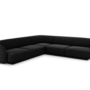Micadoni Symmetrische hoekbank Miley 5-zits, chenille, zwart – 255×255 Micadoni Symmetrische hoekbank Miley 5-zits, chenille, zwart – 255×255