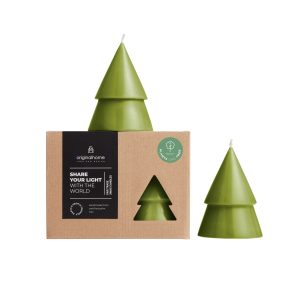 Originalhome dennenboom kaars – mosgroen – M – set van 2 Originalhome dennenboom kaars – mosgroen – M – set van 2