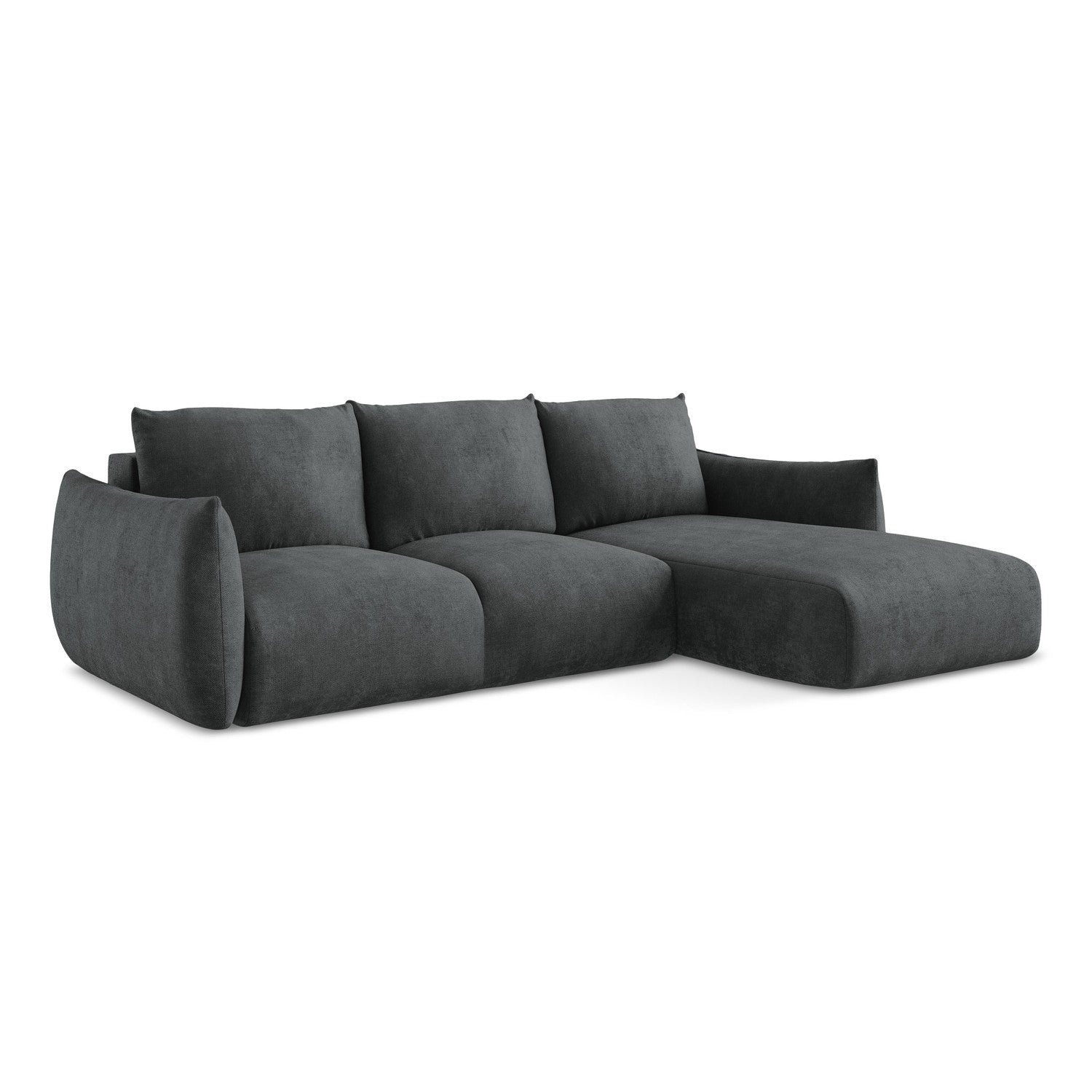 LaMiaSofa hoekbank rechts Savona - chenille stof - donkergrijs - 242x1