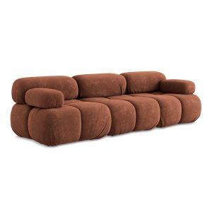 LaMiaSofa 3-zits bank Sanremo – chenille stof – terracotta – 285x96x70