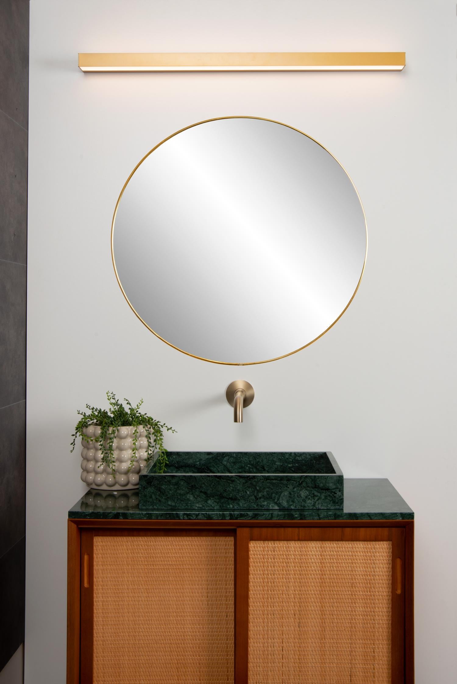 Lucide wandlamp badkamer ALEXA - 1xGeïntegreerde LED - Mat Goud / Mess