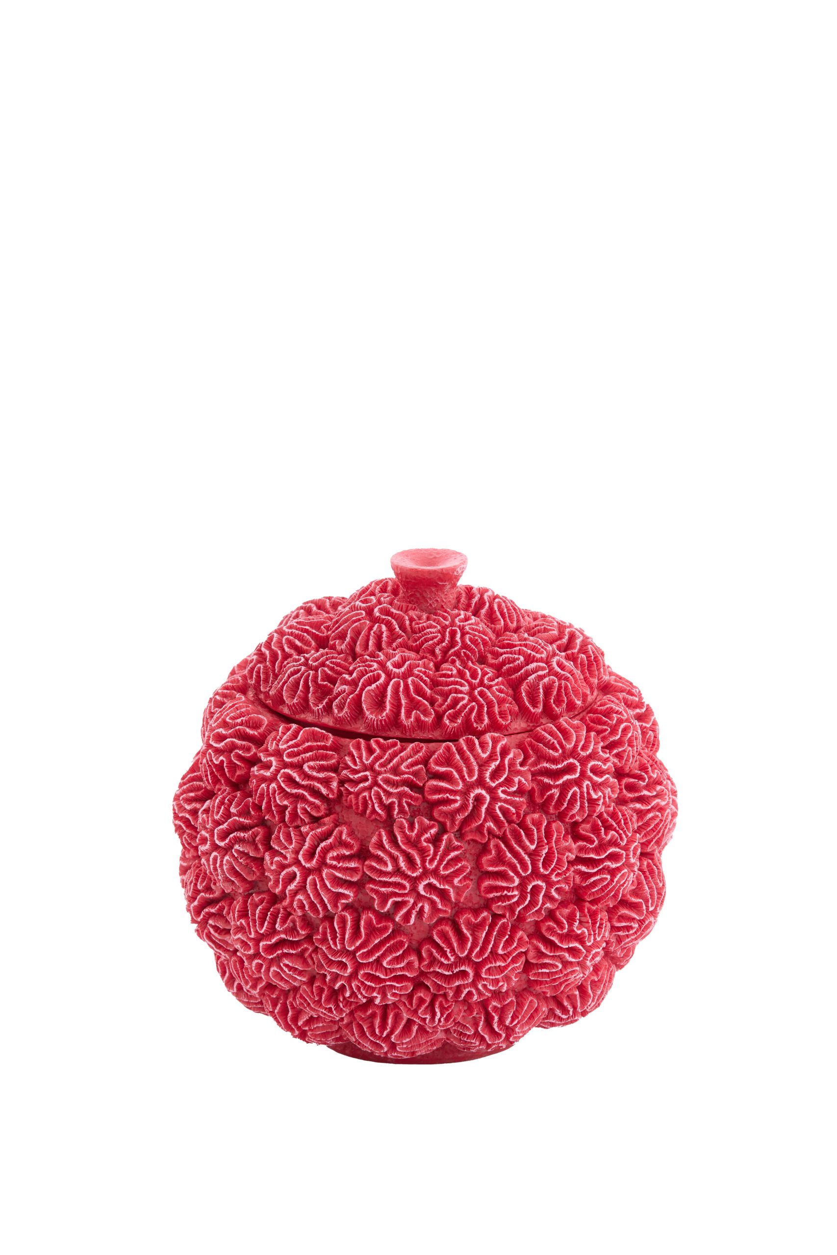 Light & Living deco box+deksel CORAL - Ø17x16cm - rood