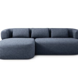 Micadoni linker hoekbank Jenny 5-zits, chenille donkerblauw – 145x225x Micadoni linker hoekbank Jenny 5-zits, chenille donkerblauw – 145x225x