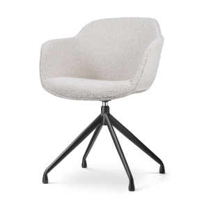 Nolon Nola-Mare Draaibare Eetkamerstoel Bouclé Beige – Zwarte Poten Nolon Nola-Mare Draaibare Eetkamerstoel Bouclé Beige – Zwarte Poten