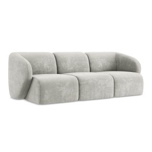 LaMiaSofa 3-zits bank Cervo – chenille stof – lichtgrijs – 244x94x75