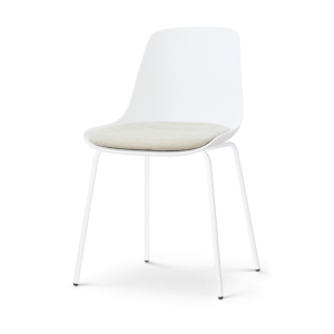 Nolon Nora-Liv Eetkamerstoel Wit met Naturelbeige Zitkussen Witte Pote Nolon Nora-Liv Eetkamerstoel Wit met Naturelbeige Zitkussen Witte Pote