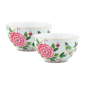 Pip Studio Blushing Birds Kommen – Servies – Set van 2 schaaltjes – Wi Pip Studio Blushing Birds Kommen – Servies – Set van 2 schaaltjes – Wi
