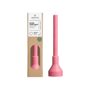 Originalhome sculpture kaars met houder – roze Originalhome sculpture kaars met houder – roze