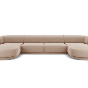Micadoni Panoramische bank Miley 5-zits, flueel, cappuccino – 156x330x Micadoni Panoramische bank Miley 5-zits, flueel, cappuccino – 156x330x