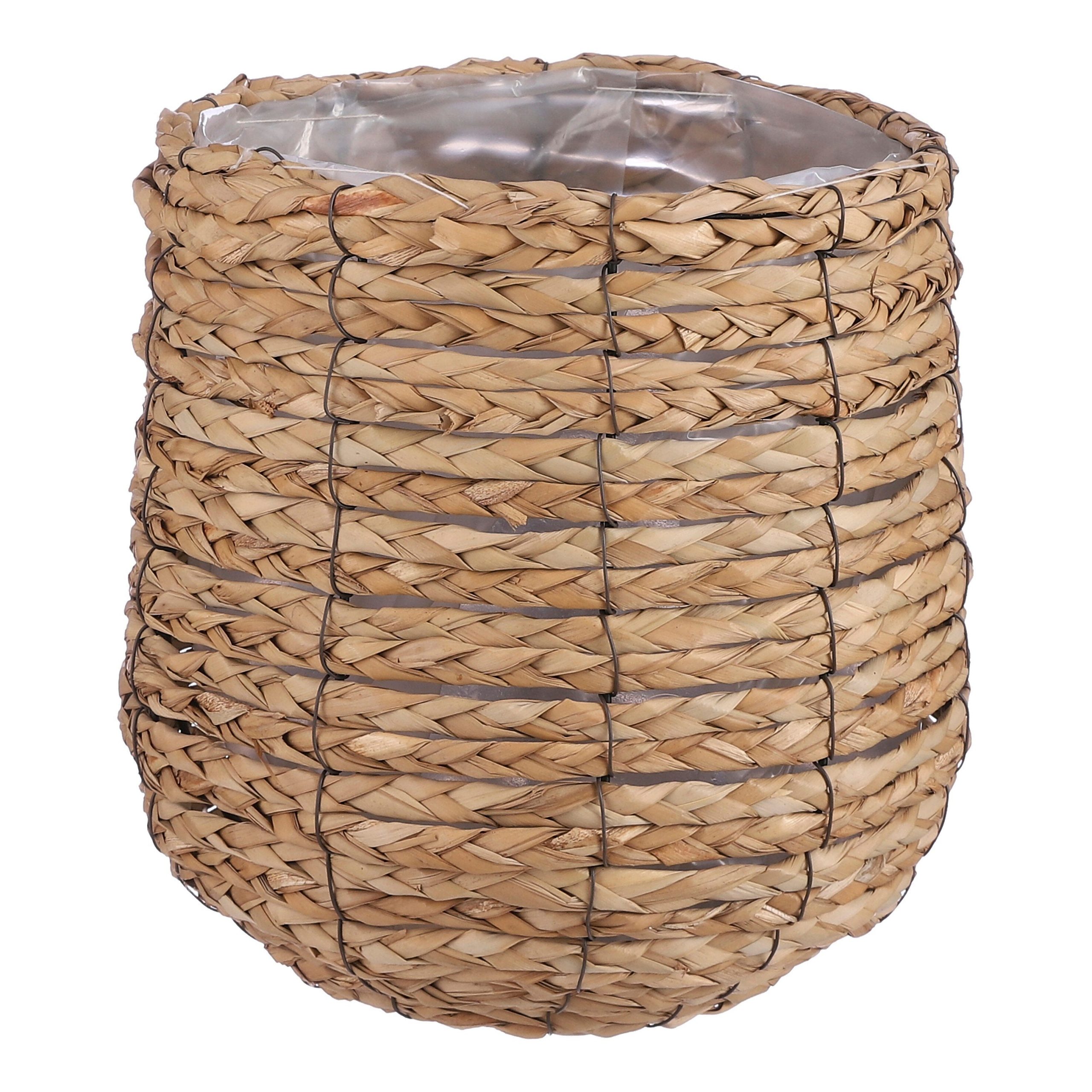 Mica Decorations Avalon Plantenmand - H26 x Ø26 cm - Zeegras - Lichtbr