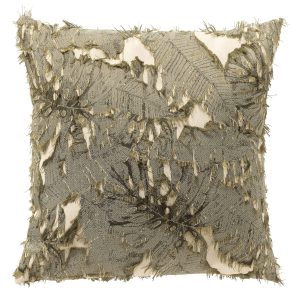 NILO – kussenhoes 45×45 cm – bladmotief – Oil Green – groen NILO – kussenhoes 45×45 cm – bladmotief – Oil Green – groen