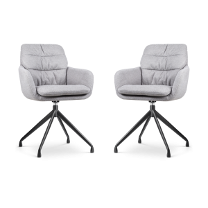 Nolon Nola-Mia Draaibare Eetkamerstoelen Grijs – Zwart – set van 2 Nolon Nola-Mia Draaibare Eetkamerstoelen Grijs – Zwart – set van 2