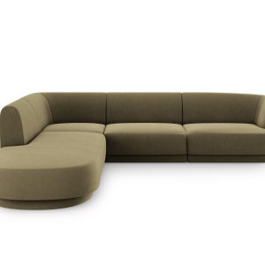 Micadoni linker hoekbank Miley 6-zits, flueel, groente – 248x255x70cm Micadoni linker hoekbank Miley 6-zits, flueel, groente – 248x255x70cm