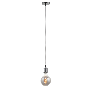 Lighto | Pendel Zwart Titanium | Inclusief Lichtbron Rookglas | Vintag Lighto | Pendel Zwart Titanium | Inclusief Lichtbron Rookglas | Vintag