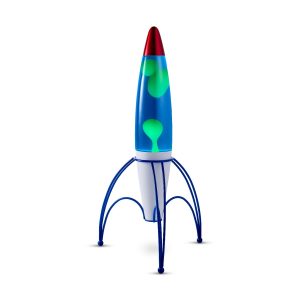 Lighto | Raket lavalamp | blauwe vloeistof met gele lava Lighto | Raket lavalamp | blauwe vloeistof met gele lava