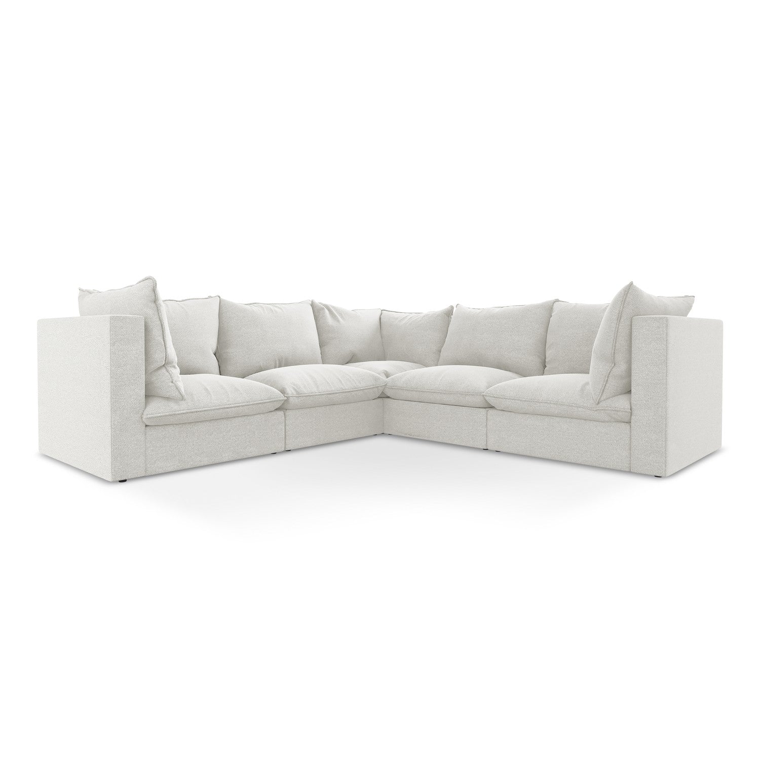 LaMiaSofa Modulaire hoekbank Ravenna - bouclé - wit - 255x255x77