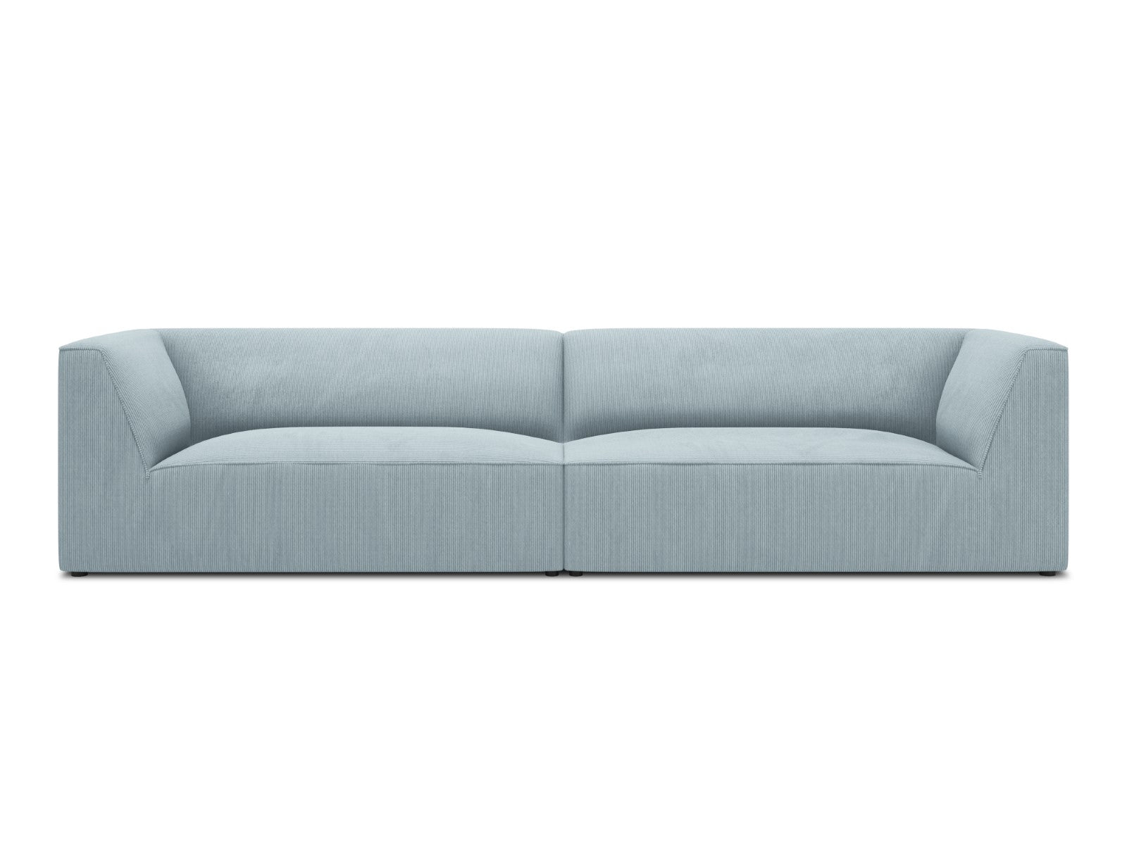 Micadoni Bank Ruby 4-zits, ribfluwelen, lichtblauw - 93x302x69cm