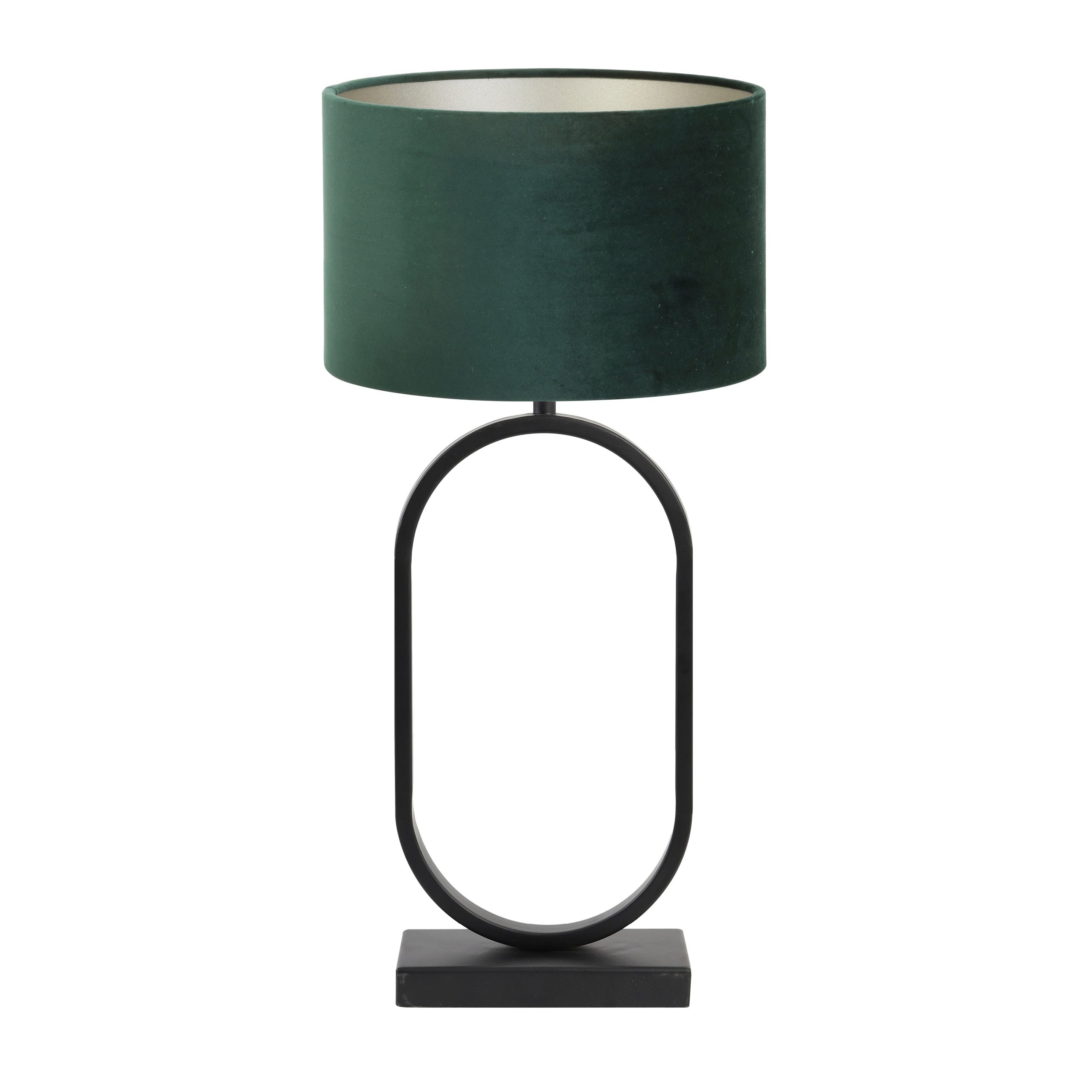 Light & Living tafellamp Jamiri/Velours - zwart, donkergroen - 30x30x6