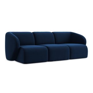 LaMiaSofa 3-zits bank Cervo – velours – koningsblauw – 244x94x75