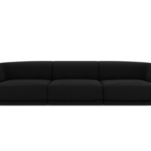 Micadoni Bank Miley 3-zits, flueel, zwart – 90x255x70cm Micadoni Bank Miley 3-zits, flueel, zwart – 90x255x70cm
