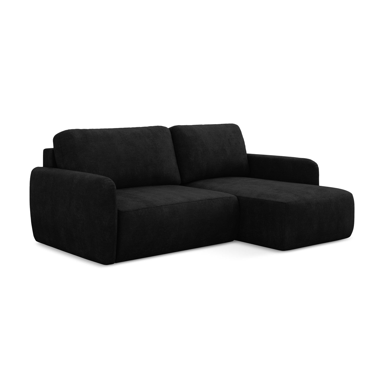 LaMiaSofa hoekbank rechts Corle - chenille stof - zwart - 207x148x86
