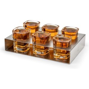 Leopold Vienna – shotglazen met tray – set van 6 shotglaasjes Leopold Vienna – shotglazen met tray – set van 6 shotglaasjes