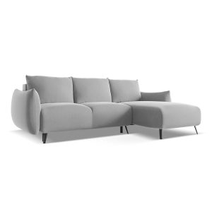 LaMiaSofa hoekbank rechts Genova – velours – grijs – 242x162x86 LaMiaSofa hoekbank rechts Genova – velours – grijs – 242x162x86