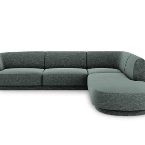 Micadoni rechter hoekbank Miley 6-zits, chenille, olie – 248x255x70cm Micadoni rechter hoekbank Miley 6-zits, chenille, olie – 248x255x70cm