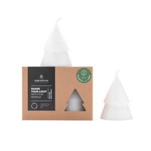 Originalhome dennenboom kaars – wit – M – set van 2 Originalhome dennenboom kaars – wit – M – set van 2
