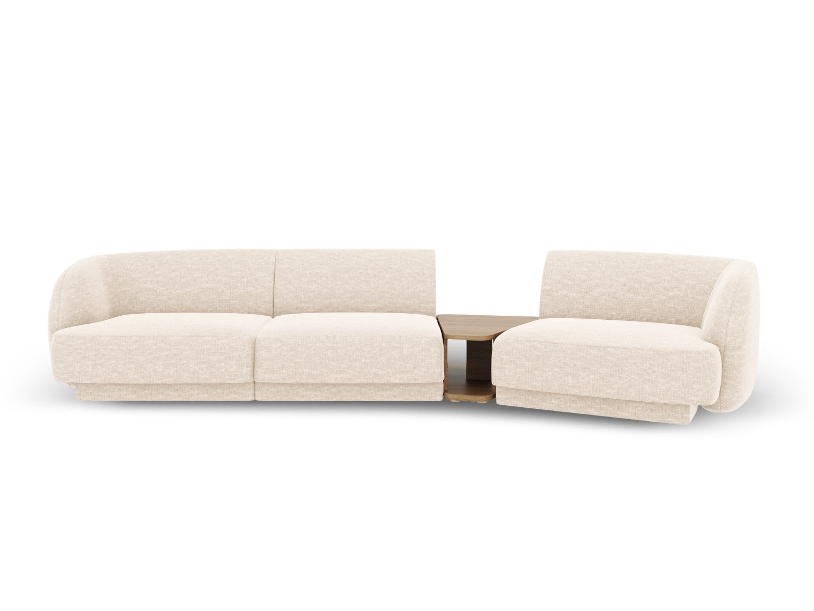 Micadoni Rechte modulaire bank Miley 3-zits, chenille, lichtbeige - 12