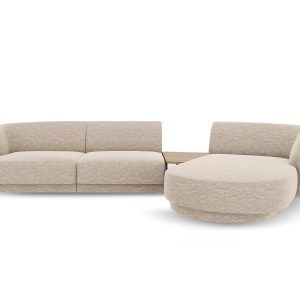 Micadoni Rechte modulaire bank Miley 3-zits, chenille, beige – 178×303 Micadoni Rechte modulaire bank Miley 3-zits, chenille, beige – 178×303
