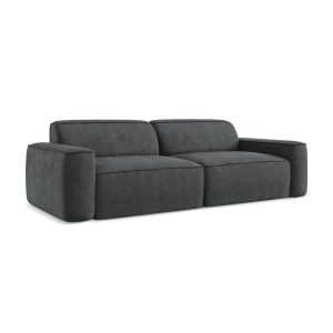 LaMiaSofa 4-zits bank Melissa – chenille stof – donkergrijs – 244x102x