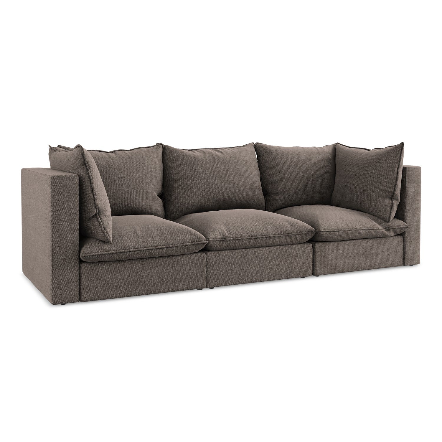 LaMiaSofa 3-zits bank Ravenna - bouclé - chocolade - 255x90x77