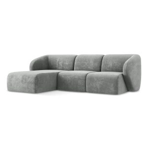 LaMiaSofa hoekbank links Cervo – chenille stof – grijs – 248x166x95