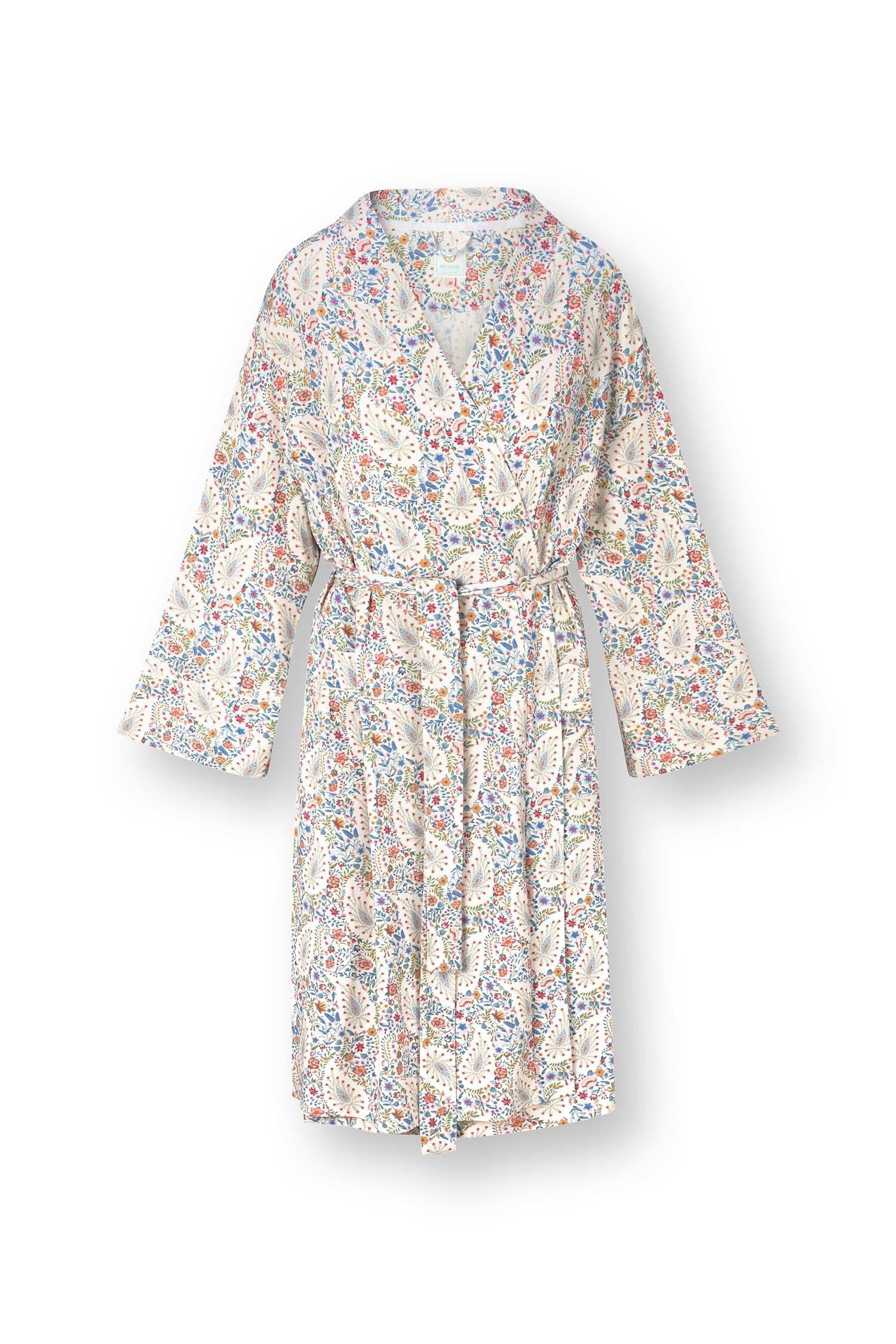 Pip Studio - Naomi Kimono Dames - Kairi Bloom - Blauw - XXL