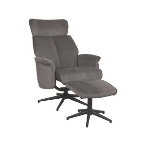 LABEL51 Relaxfauteuil Verdal – Antraciet – Draaibaar – Incl. Hocker LABEL51 Relaxfauteuil Verdal – Antraciet – Draaibaar – Incl. Hocker