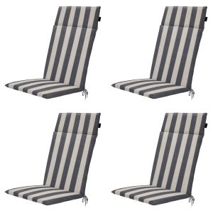 Madison tuintstoelkussen hoge rug Amora – grijs – 120x50x4cm – set van Madison tuintstoelkussen hoge rug Amora – grijs – 120x50x4cm – set van
