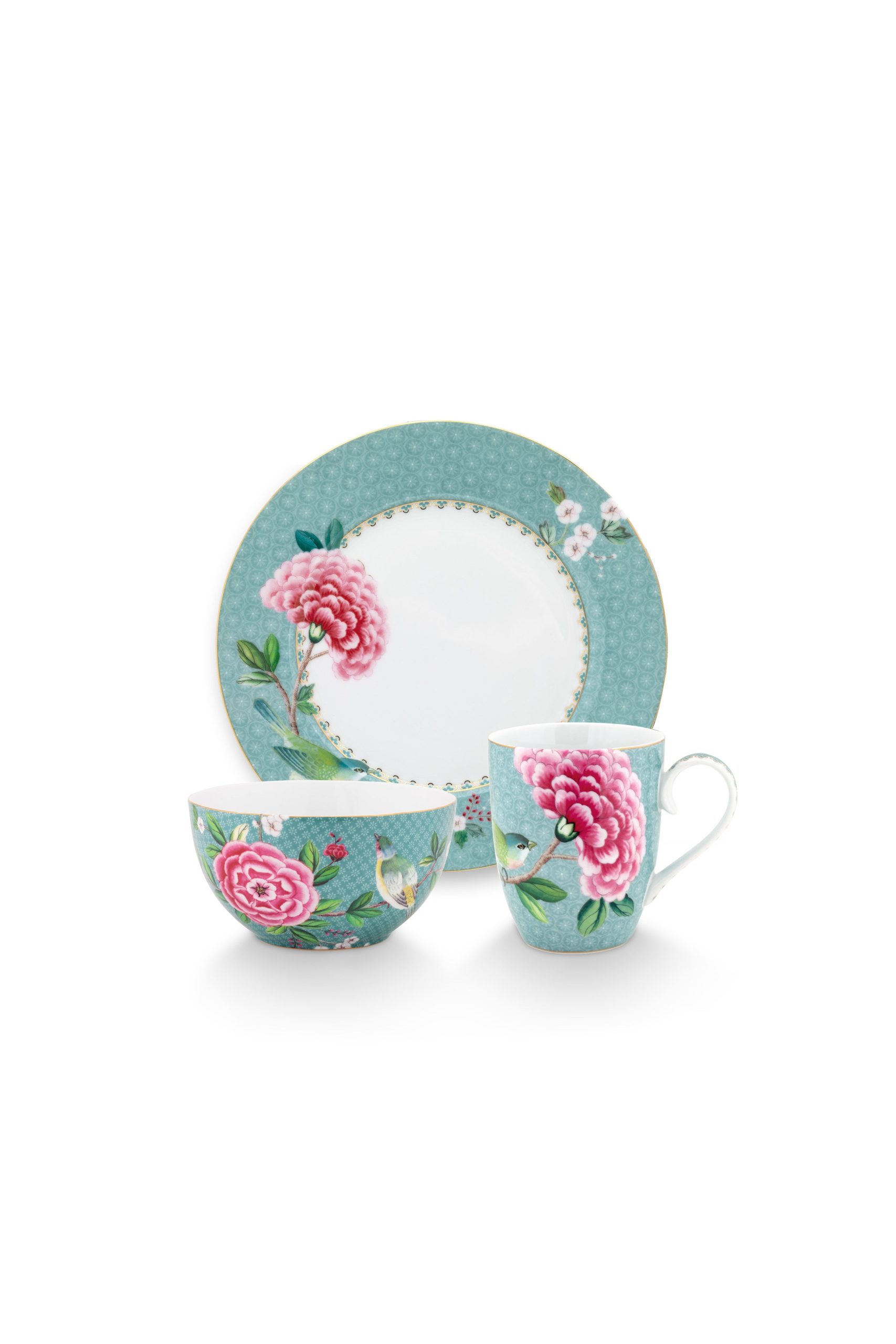 Pip Studio - Blushing Birds ontbijtset - Met ontbijtbord, mok en ontbi