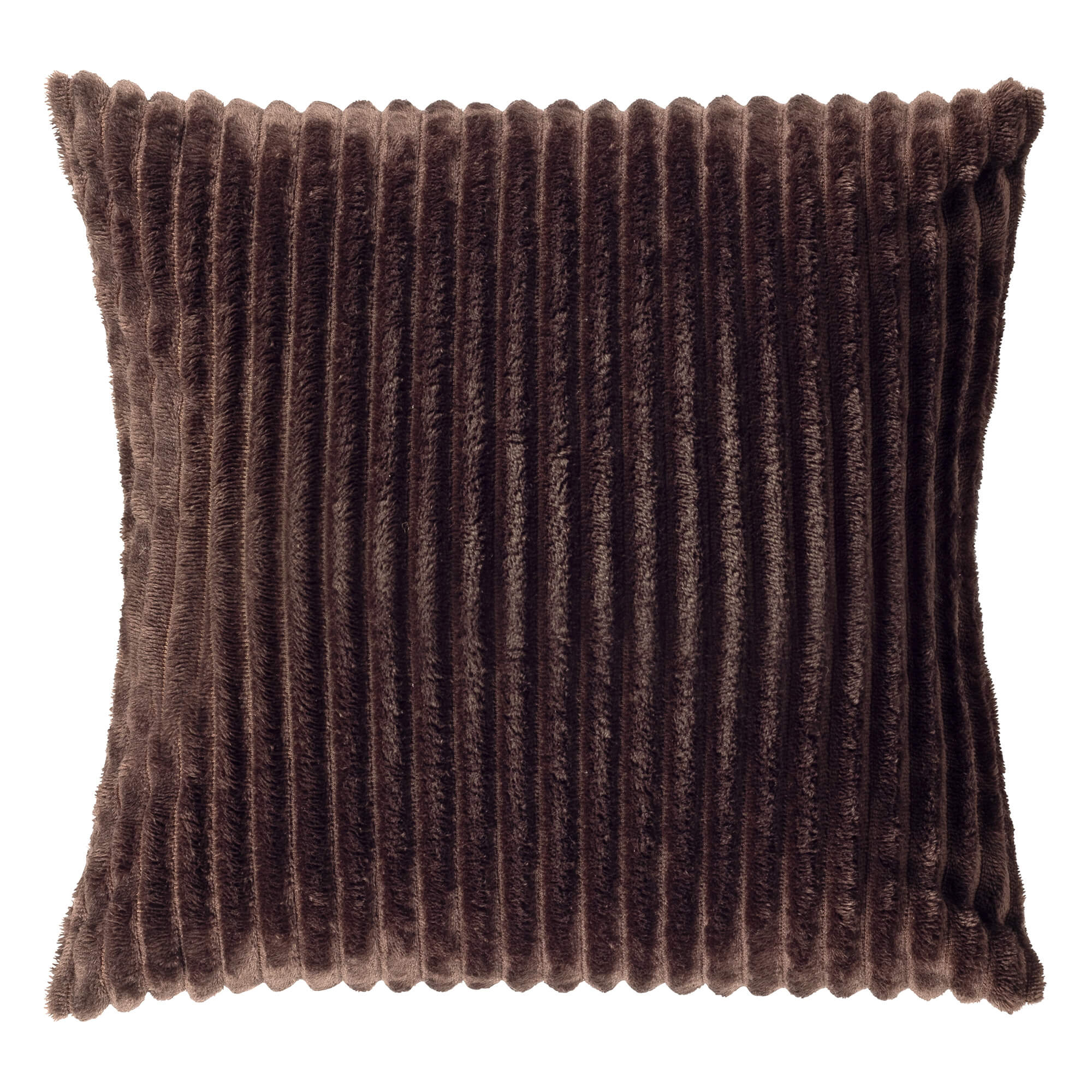 MART - sierkussen 45x45 cm - zacht ribfluweel - gerecycled - Chocolate