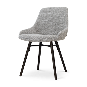 Nolon Nena-Isa eetkamerstoel grijs blend – zwart houten onderstel Nolon Nena-Isa eetkamerstoel grijs blend – zwart houten onderstel