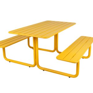 MaximaVida metalen picknicktafel Max okergeel – 150 cm MaximaVida metalen picknicktafel Max okergeel – 150 cm