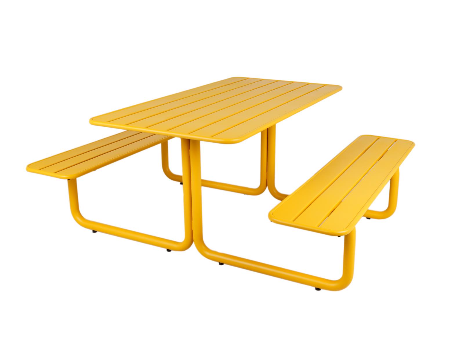 MaximaVida metalen picknicktafel Max okergeel - 150 cm