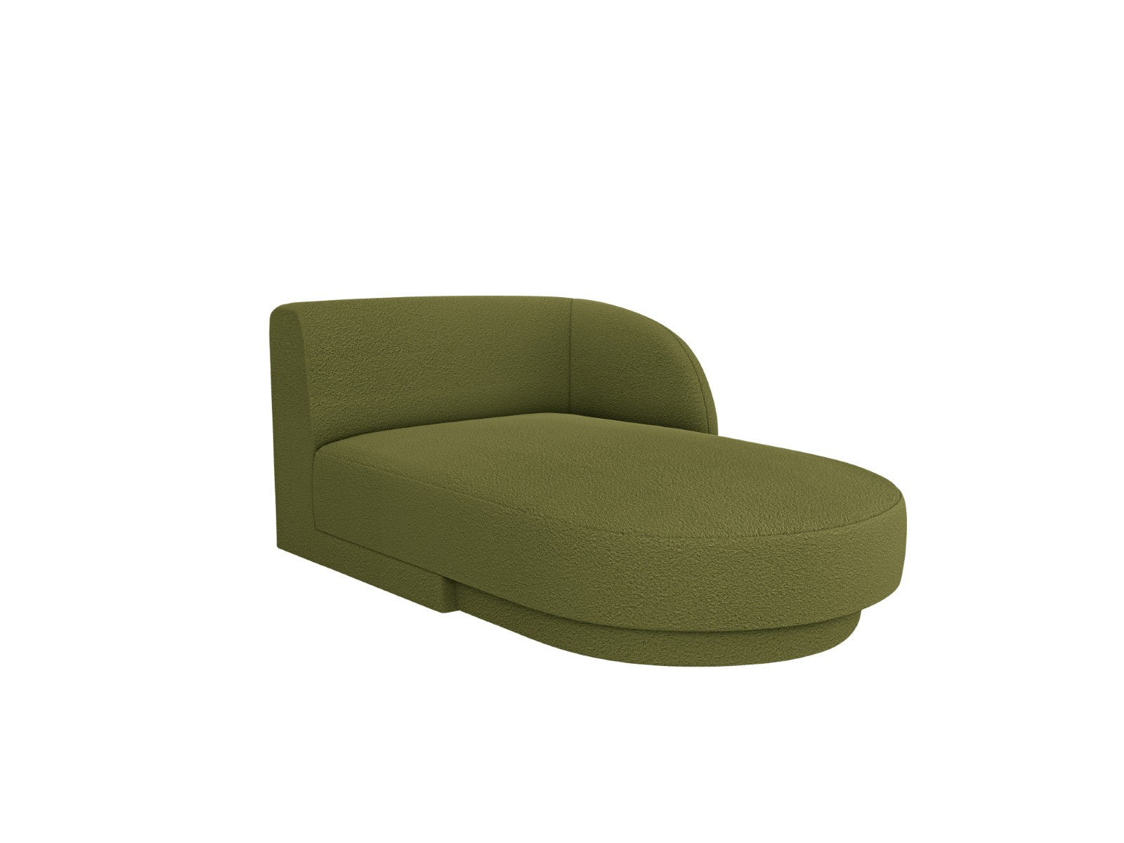 Micadoni rechter chaise longue Miley 2-zits, boucle donker olijfgroen