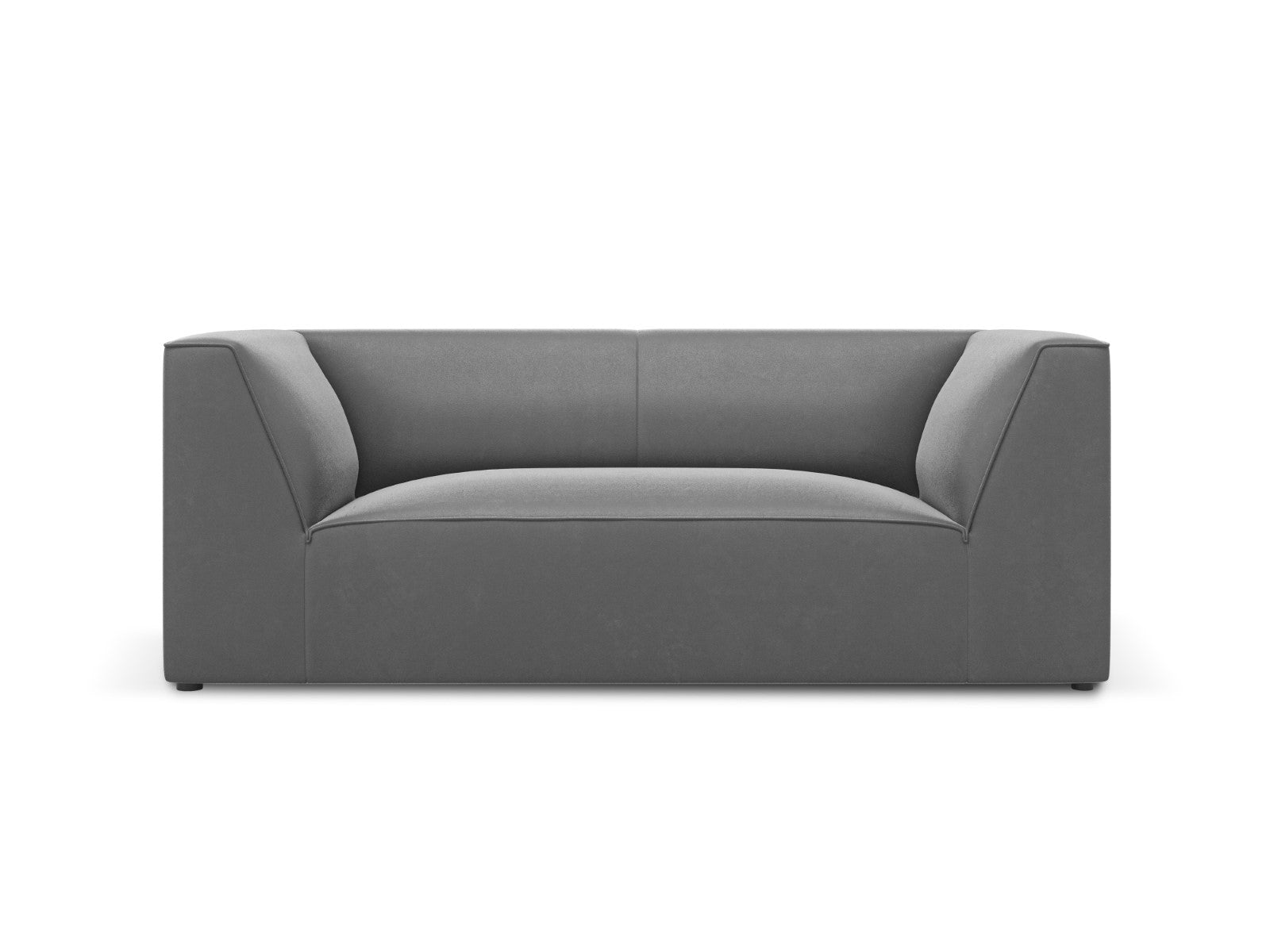 Micadoni Bank Ruby 2-zits, flueel, grijs - 93x174x69cm