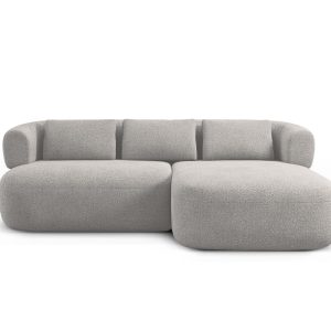 Micadoni rechter hoekbank Jenny 5-zits, boucle lichtgrijs – 145x200x73 Micadoni rechter hoekbank Jenny 5-zits, boucle lichtgrijs – 145x200x73