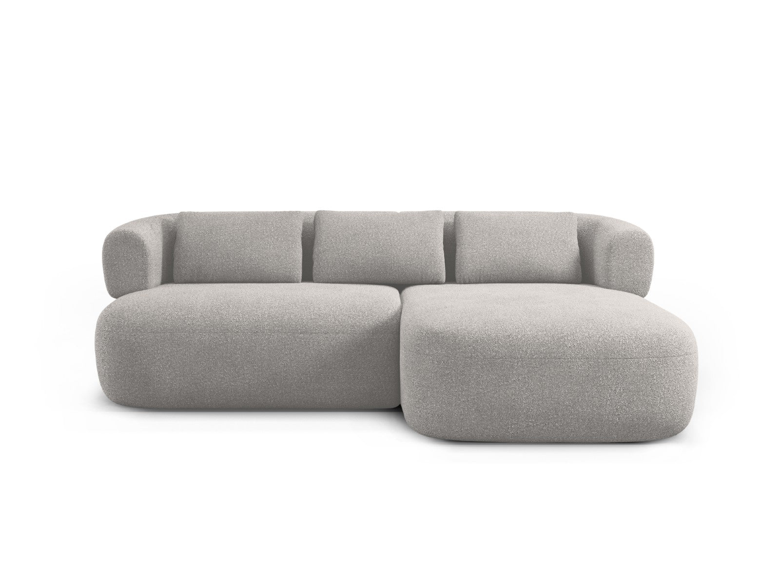 Micadoni rechter hoekbank Jenny 5-zits, boucle lichtgrijs - 145x200x73